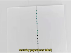 Papier de sécurité à fils verts à bleus