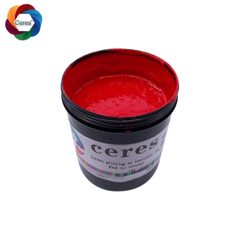 Rouge invisible d'encre d'imprimerie d'écran de sécurité à la couleur lumineuse orange