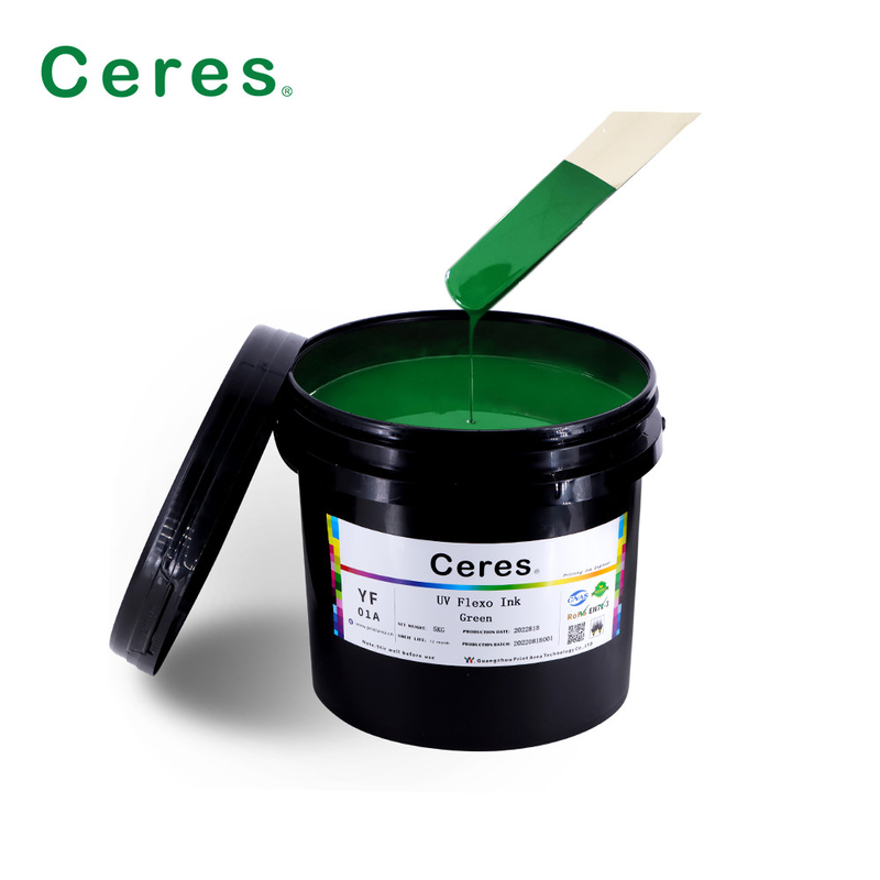 Couleur UV de Panton d'encre de Flexo de vert de Rohs pour le papier et le plastique