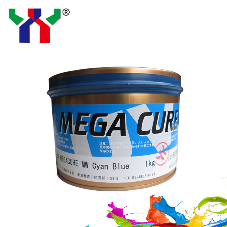 Megami Mega Cure UV Offset CMYK encre à séchage rapide pour l'impression en plastique