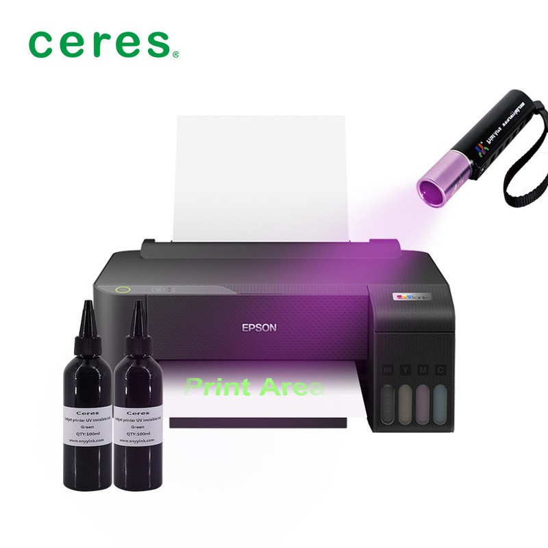 Imprimante à jet d'encre couleur CMYK pour encre UV invisible