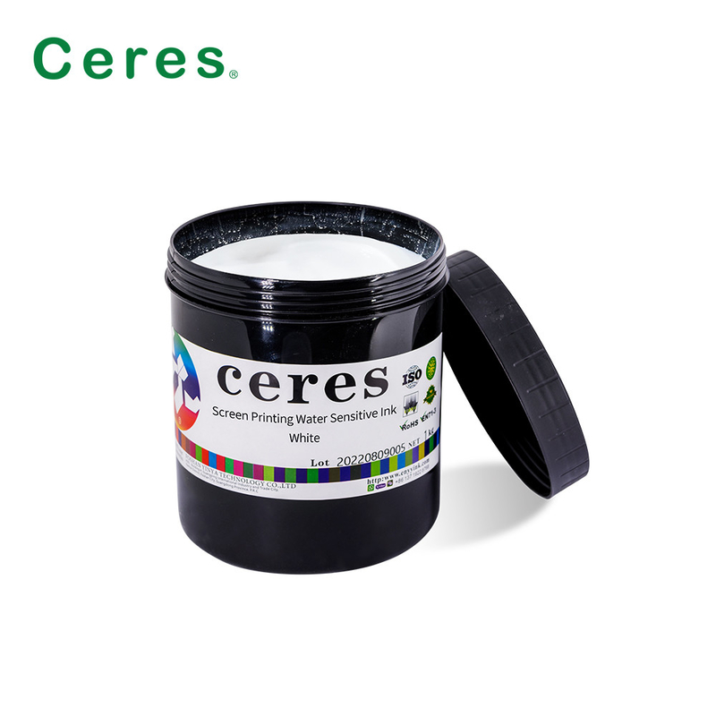 L'encre sensible à l'eau de couleur blanche pour l'impression sur écran de papier et de tissu