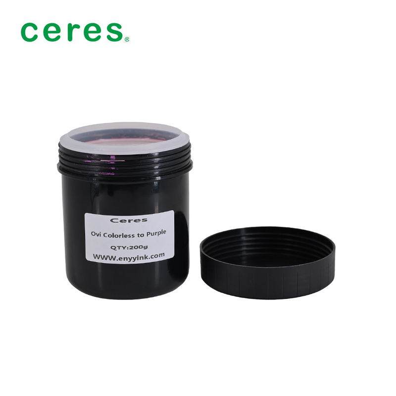 Impression par écran encre magnétique optique variable incolore à violette