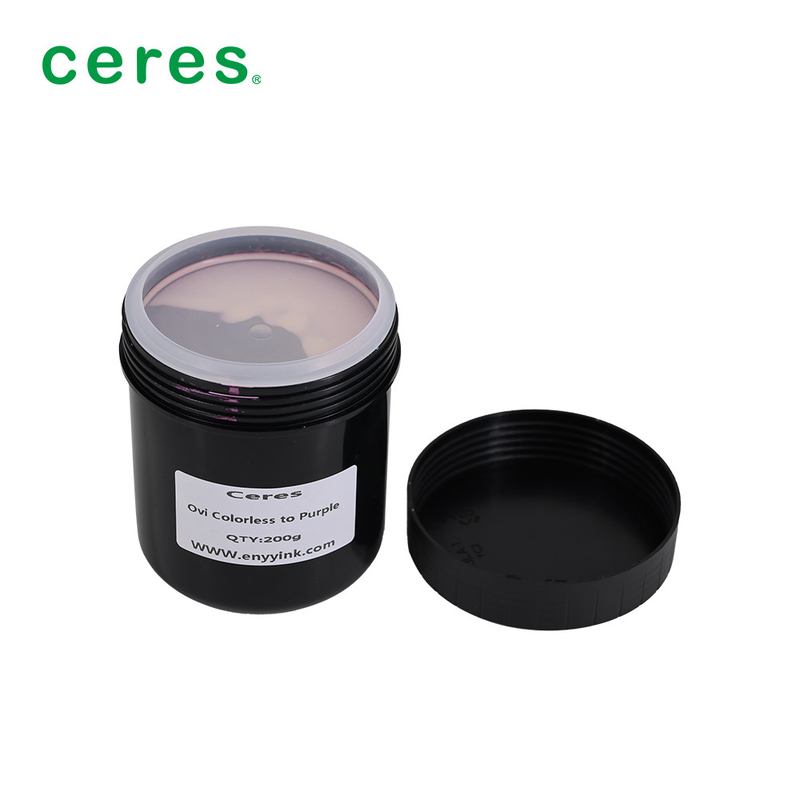 Impression par écran encre magnétique optique variable incolore à violette