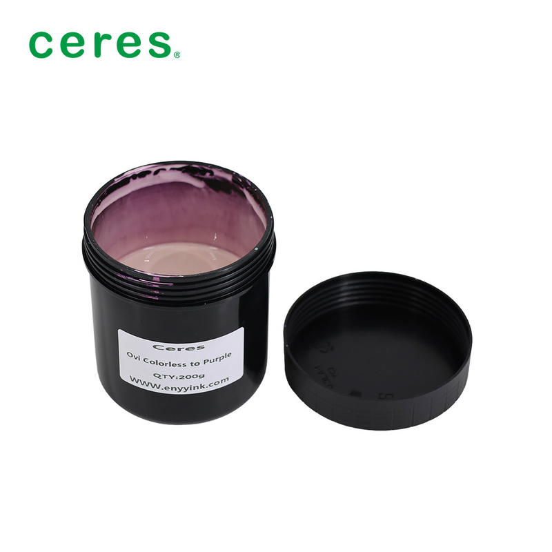 Impression par écran encre magnétique optique variable incolore à violette