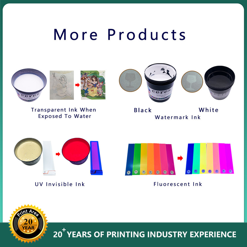 Encre de sécurité invisible UV pour sérigraphie, incolore à orange
