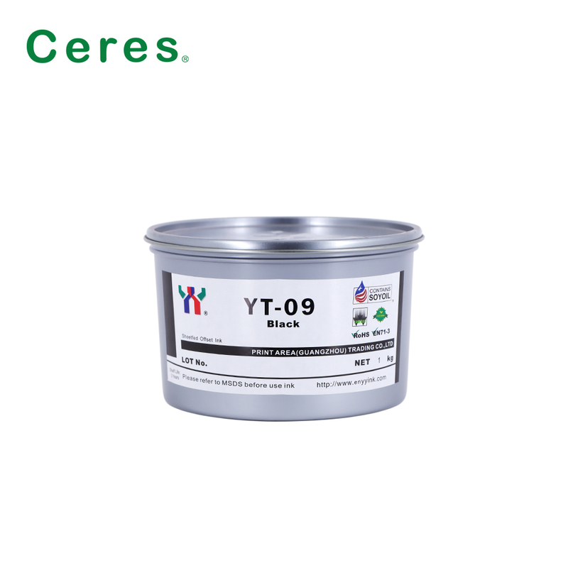 Ceres High Gloss YT-09 Soy Bean Offset Printing Ink with Friction and Heat Resistance for Paper Air Drying