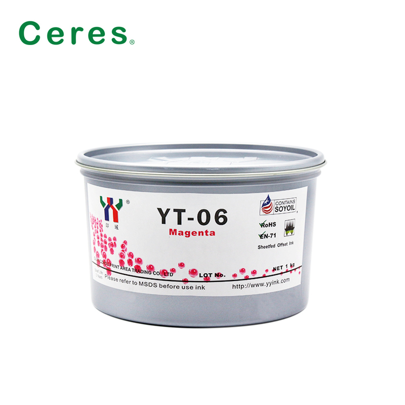 Encre d'impression offset à base de solvant Ceres YT-06 pour mélamine avec emballage 1KG/BOÎTE et qualité A+