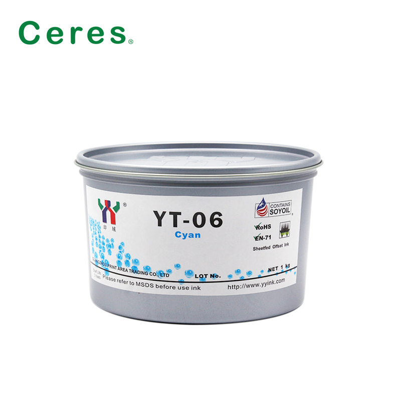 Encre d'impression offset à base de solvant Ceres YT-06 pour mélamine avec emballage 1KG/BOÎTE et qualité A+