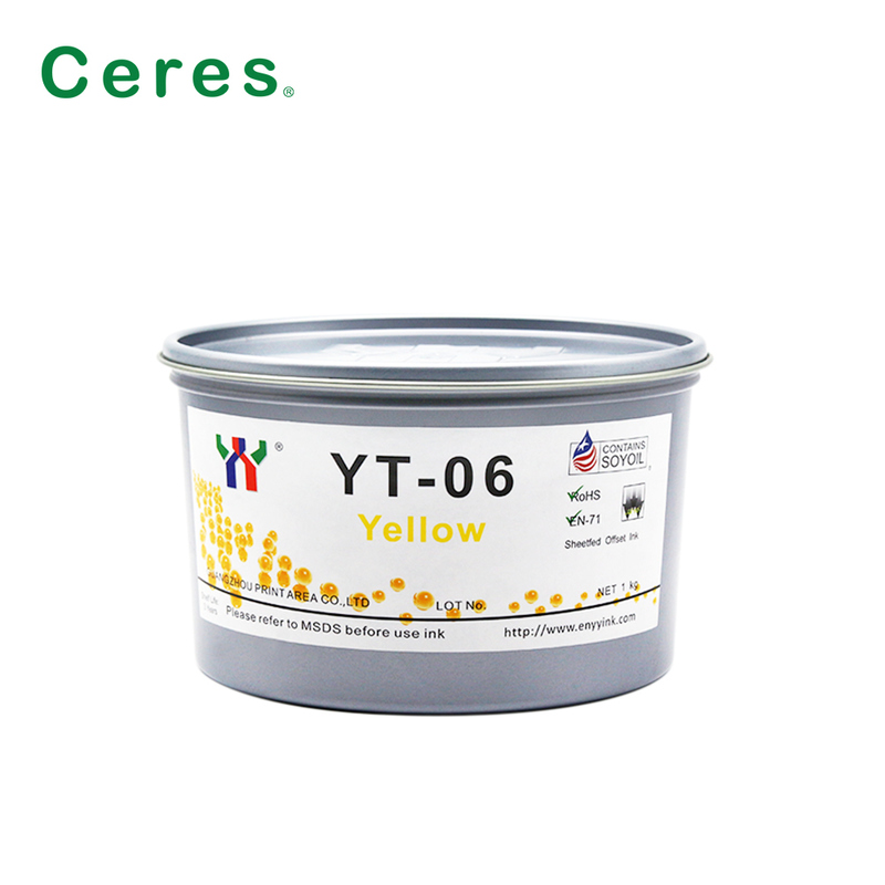 Encre d'impression offset à base de solvant Ceres YT-06 pour mélamine avec emballage 1KG/BOÎTE et qualité A+