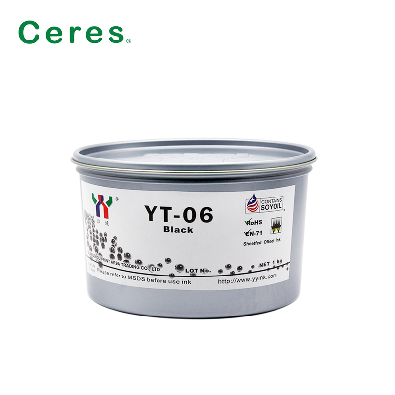 Encre d'impression offset à base de solvant Ceres YT-06 pour mélamine avec emballage 1KG/BOÎTE et qualité A+