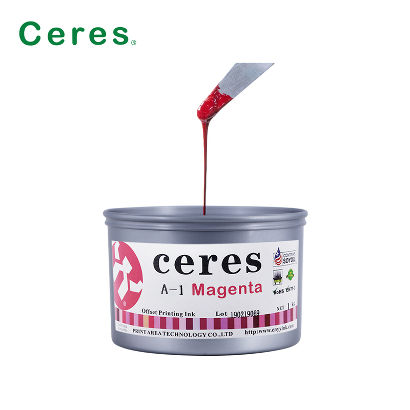 Encre d'impression offset non toxique Ceres A-1 haute brillance, durée de conservation de 2 ans, à base de soja, pour couleurs CMYK