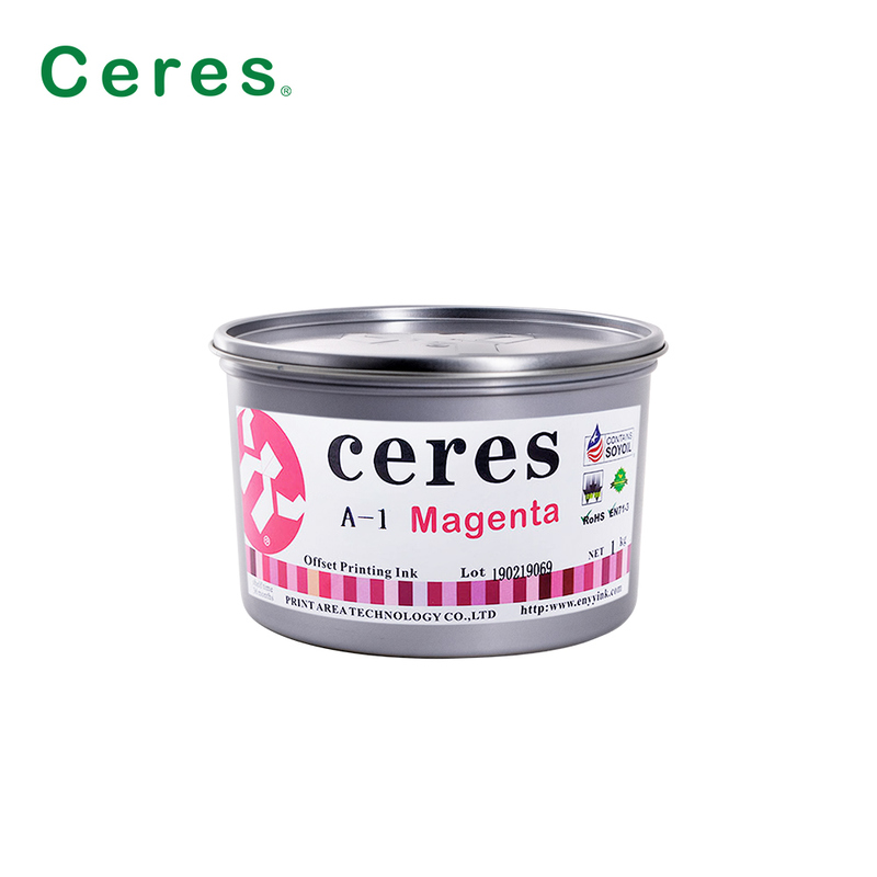 Encre d'impression offset non toxique Ceres A-1 haute brillance, durée de conservation de 2 ans, à base de soja, pour couleurs CMYK