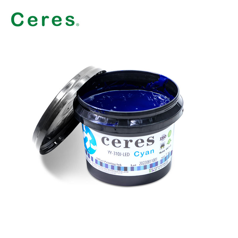 Ceres YY-310 UV LED Offset Ink avec une épaisseur de 100 ~ 150um et des couleurs Pantone CMYK pour une impression de haute qualité