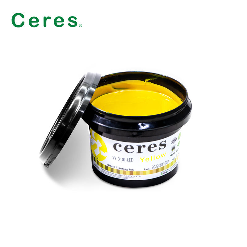 Ceres YY-310 UV LED Offset Ink avec une épaisseur de 100 ~ 150um et des couleurs Pantone CMYK pour une impression de haute qualité