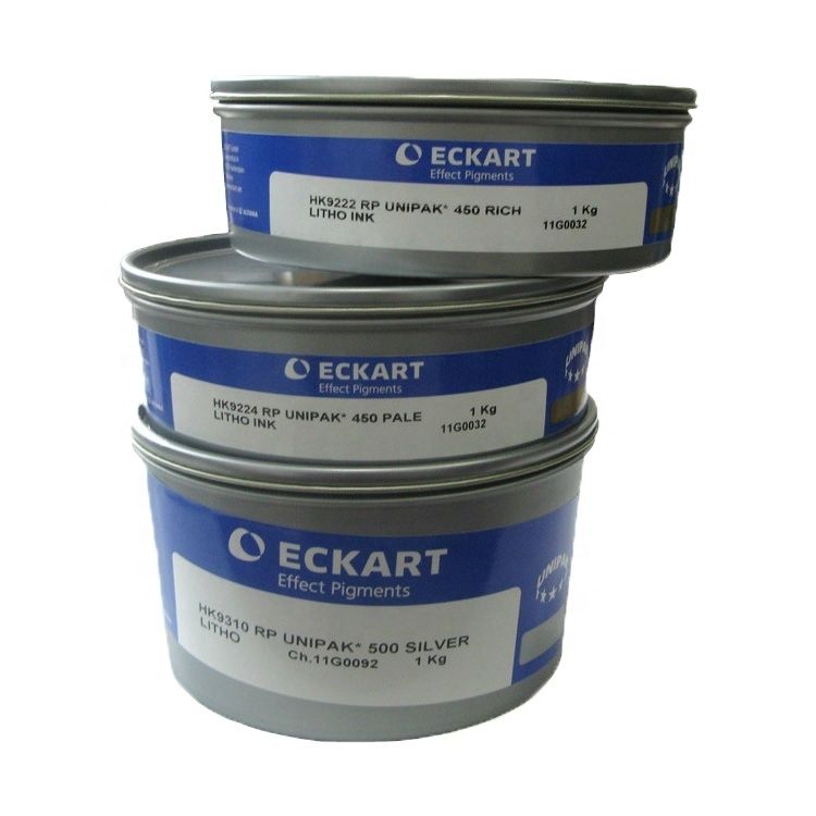 Allemagne Eckart Encre Offset Or et Argent Haute Qualité à base de solvant 1kg/boîte pour l'impression sur papier feuilles
