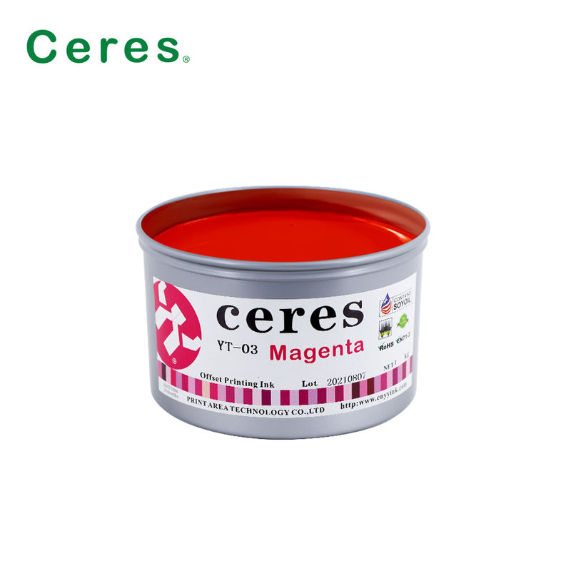 Ceres YT-03 Tinta offset de soja à haute brillance écologique à séchage rapide pour l'impression CMYK