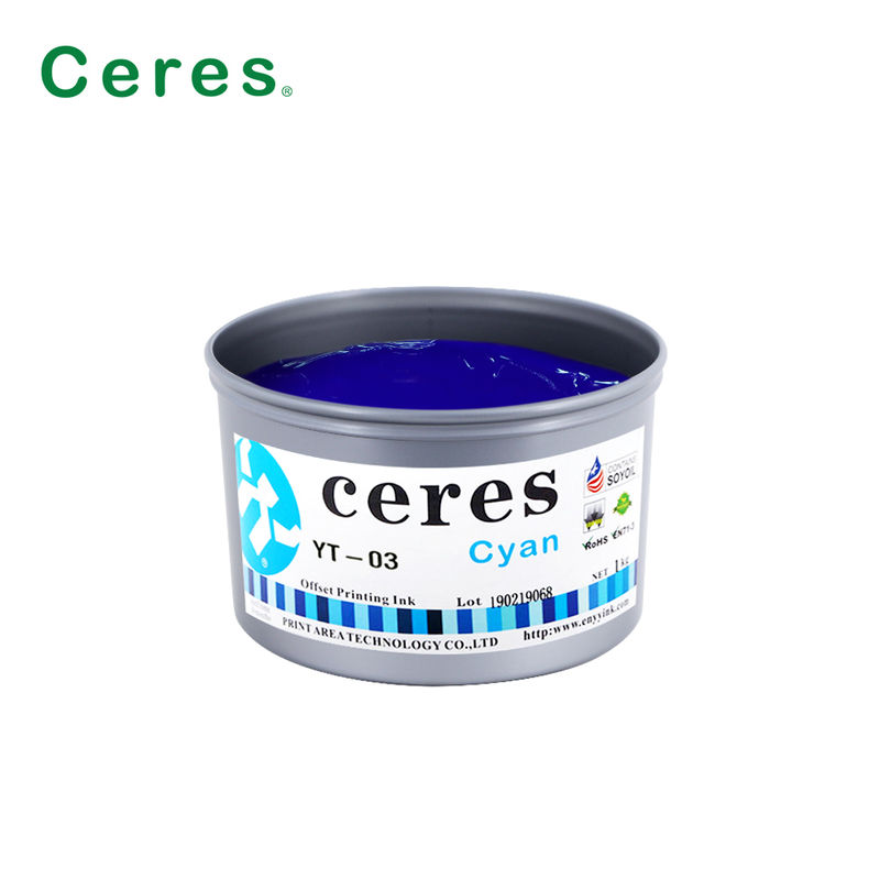 Ceres YT-03 Tinta offset de soja à haute brillance écologique à séchage rapide pour l'impression CMYK