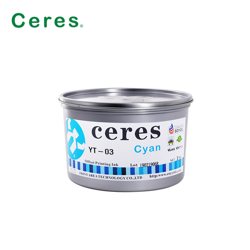 Ceres YT-03 Tinta offset de soja à haute brillance écologique à séchage rapide pour l'impression CMYK