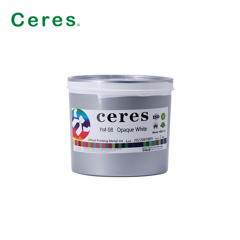 YM-08 encre UV opaque blanche d'impression offset pour métal résistant à la cuisson