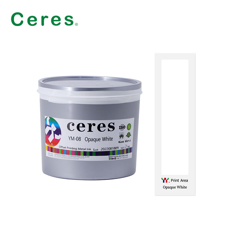 YM-08 encre UV opaque blanche d'impression offset pour métal résistant à la cuisson