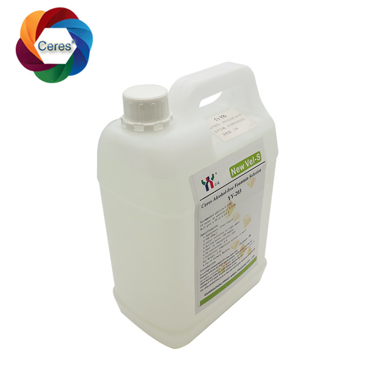 4.5ph 5.5ph Solution de fontaine sans alcool Impression offset Produits chimiques UV Laque d'imprimante