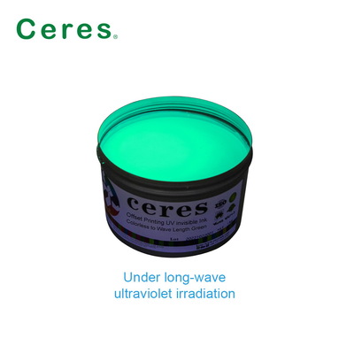800 nm Ceres UV encre invisible incolore à vert normale sèche