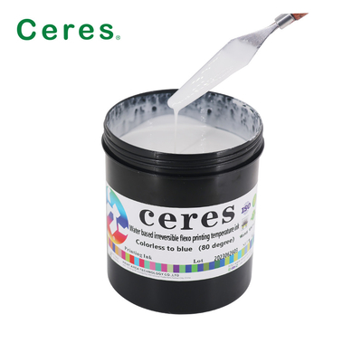 Encre d'imprimerie de sécurité de 80 degrés Flexo à base d'eau imprimant sans couleur irréversible à l'encre bleue de changement de température