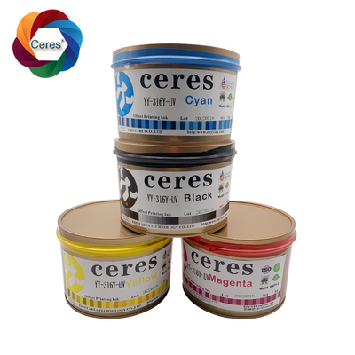 MSDS Cérès Pantone UV Offset Ink CMYK Papier Coupe en plastique